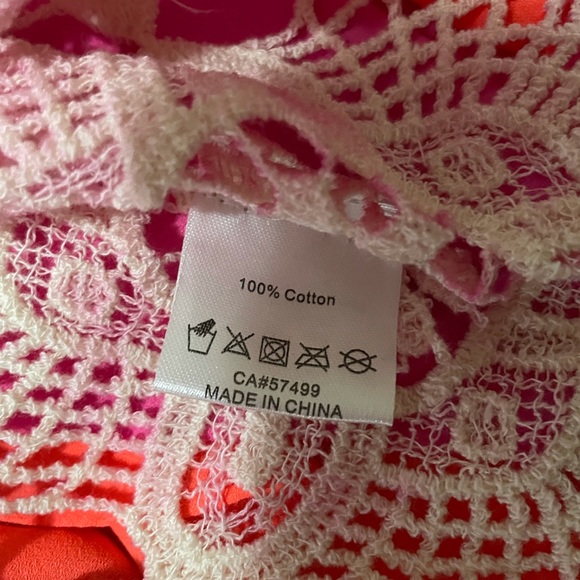 💕 Superb boho pink crochet top size large 100% cotton - Picture 12 of 13